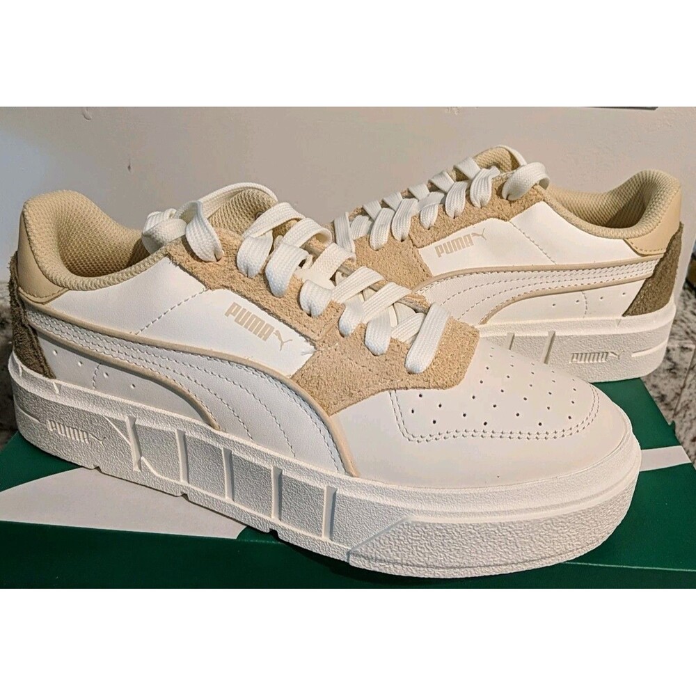 PUMA Cali Court Fall Tones Beige Size 8 White Almond Cashew